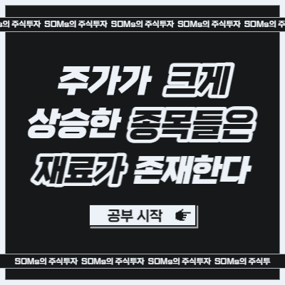 주가가 크게 상승한 종목들은 재료가 존재한다 - 주가 추적