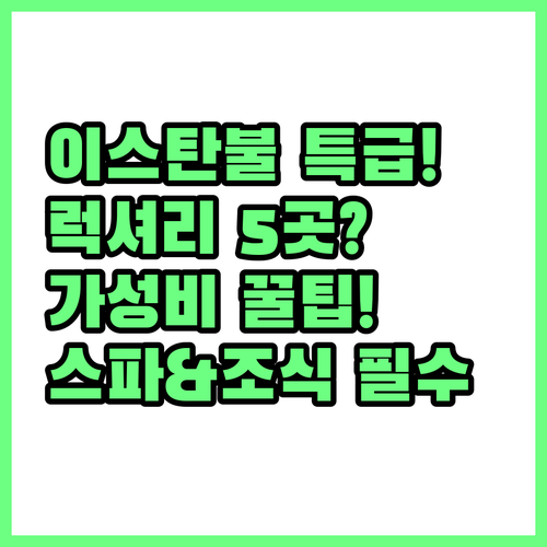 이스탄불 외곽 럭셔리 호텔 5선 스파..