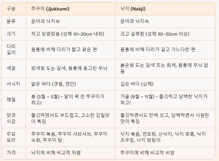 쭈꾸미와-낙지-차이점-1