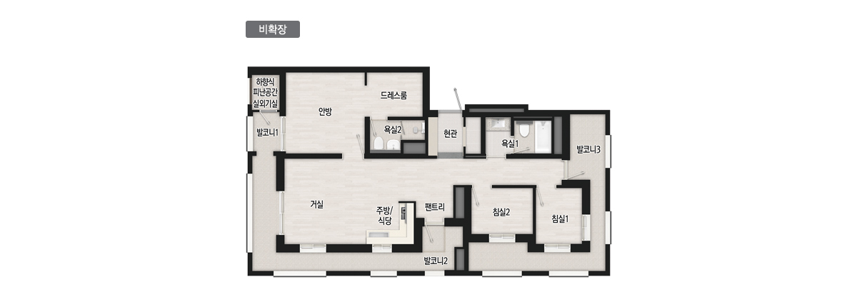 판교테크노밸리 중흥S-클래스 평면도 84C