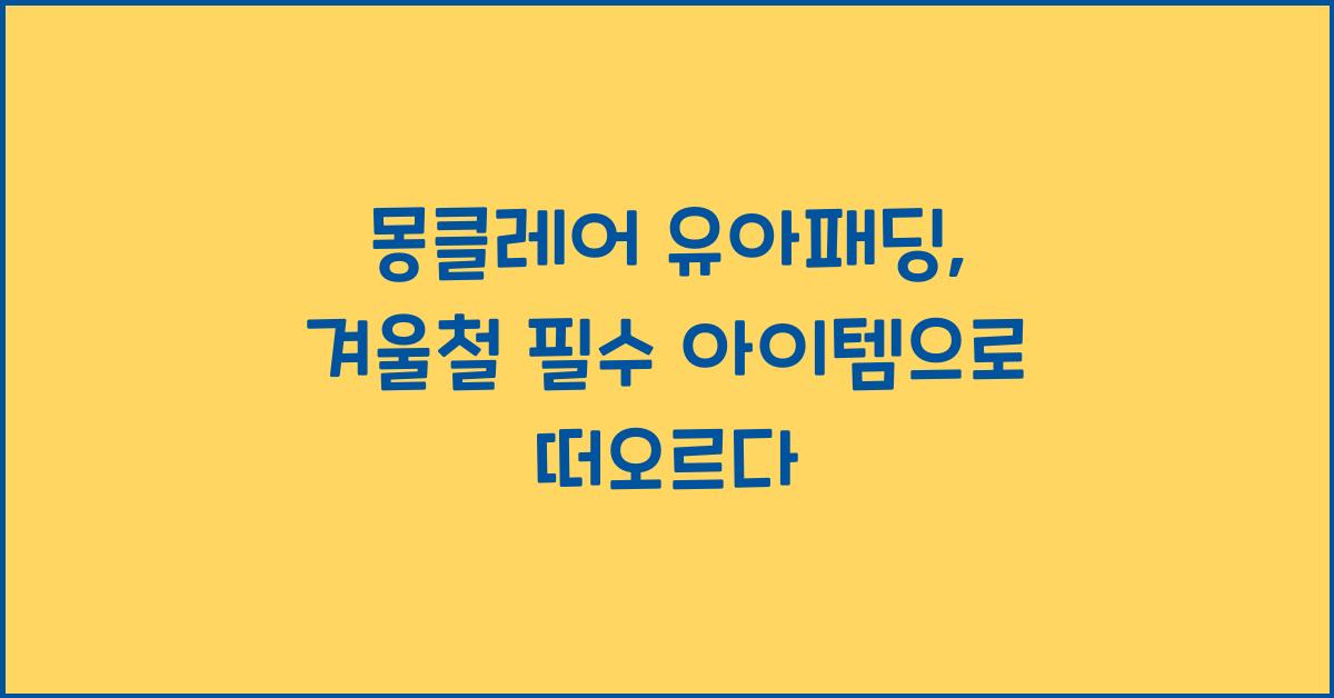 몽클레어 유아패딩