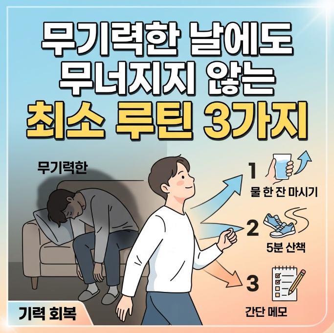 무기력한 날에도 무너지지 않는 최소 루틴 3가지