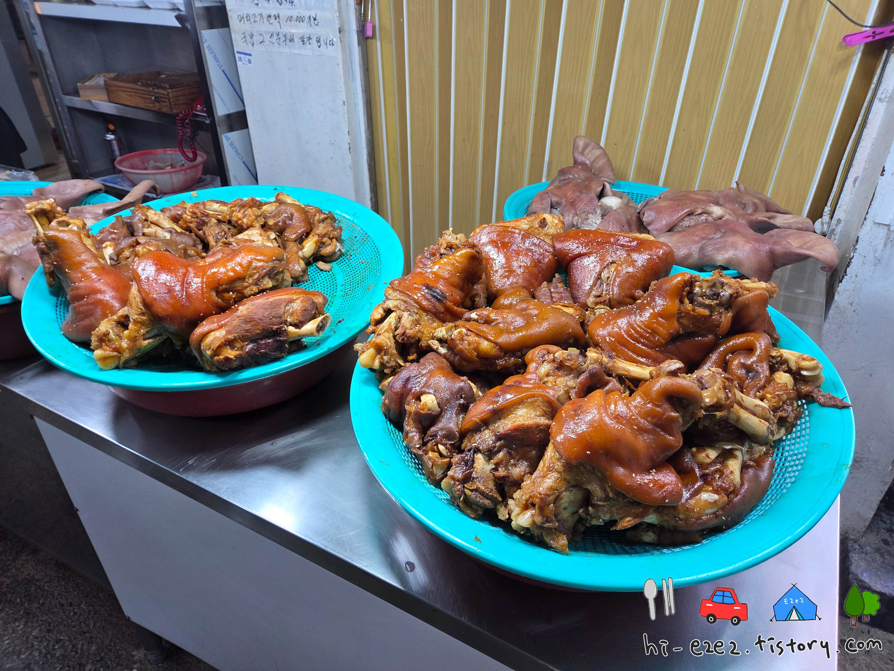 목포 원조찹쌀순대 족발 준비 모습