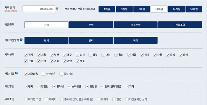 정기예금 비교하기