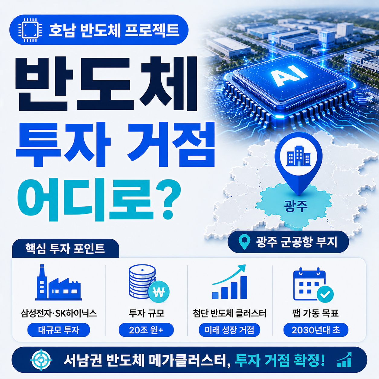 호남 반도체 클러스터 투자 현황과 거점 안내 이미지