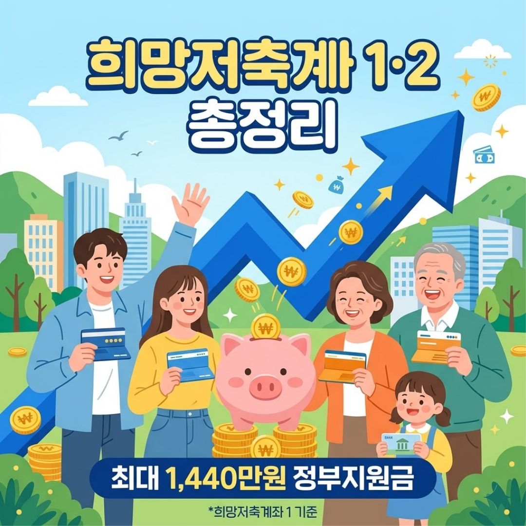 희망저축계좌 1 및 2 신청방법 조건 최대 1440만 원 정부지원금 혜택 총정리
