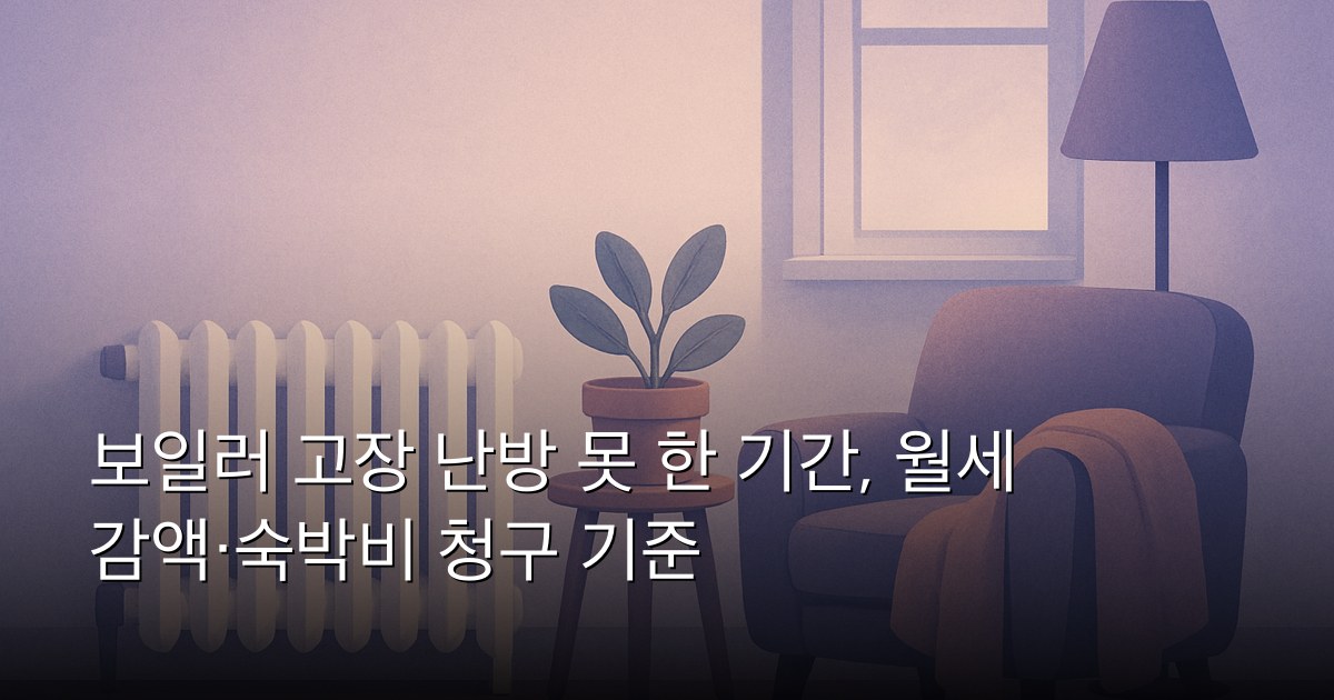 보일러 고장 난방 못 한 기간, 월세 감액·숙박비 청구 기준
