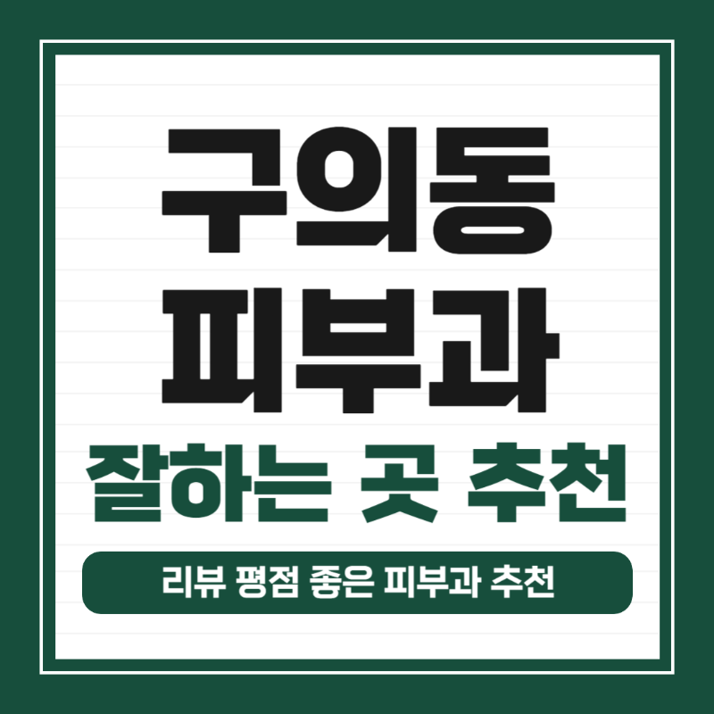 광진구 구의동 피부과 전문의 병원 가격 모공 레이저 잘하는곳 TOP 5