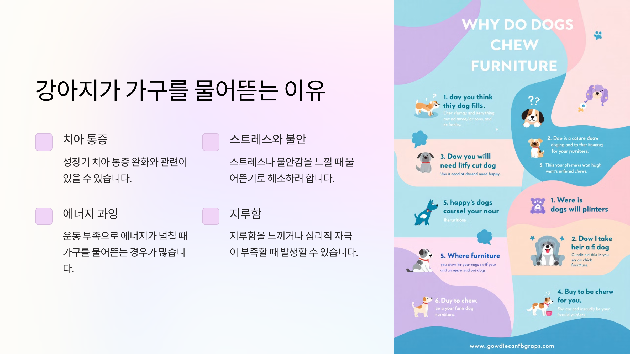 강아지가 가구를 물어뜯는 이유