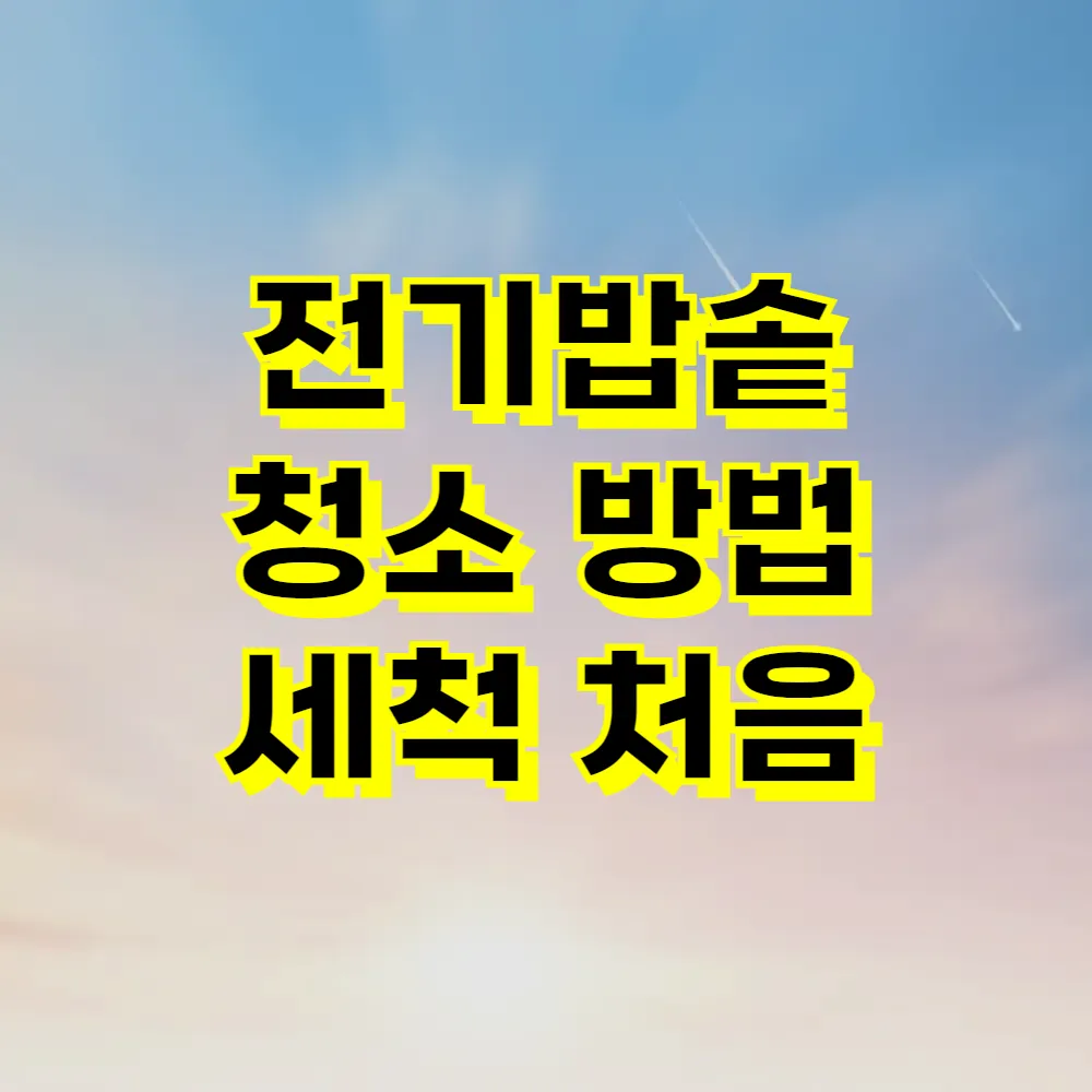 전기밥솥 청소 방법 세척 처음