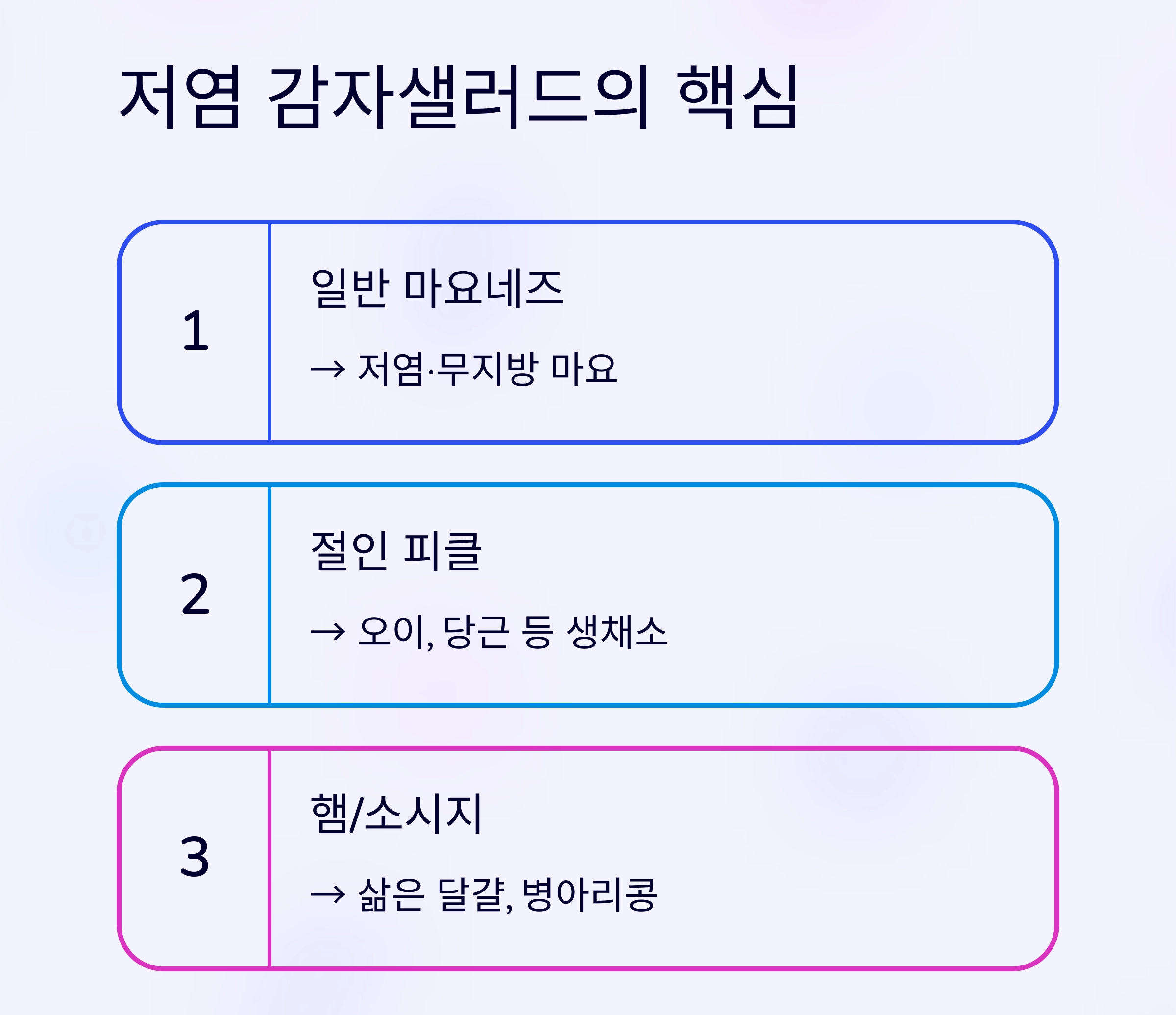 더운 여름, 부담 없이 즐기는 감자샐러드 저염 레시피