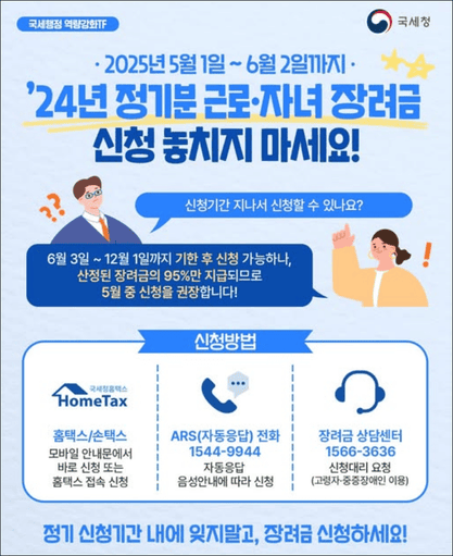 2025 근로 자녀장려금 포스터(출처: 국세청)