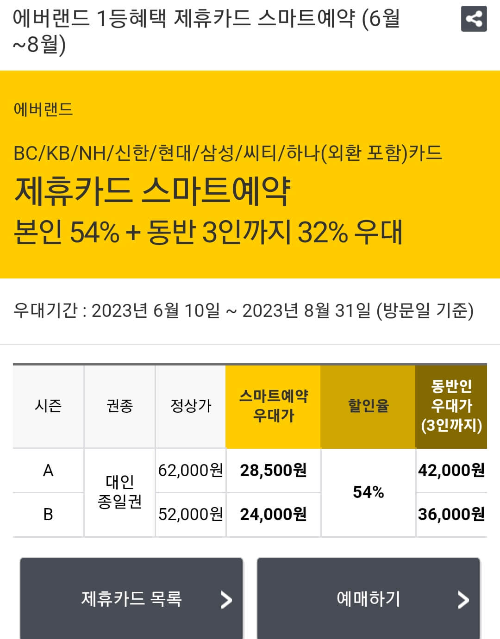 에버랜드 제휴 