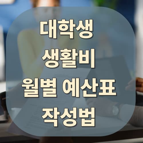 대학생 생활비 월별 예산표 작성법