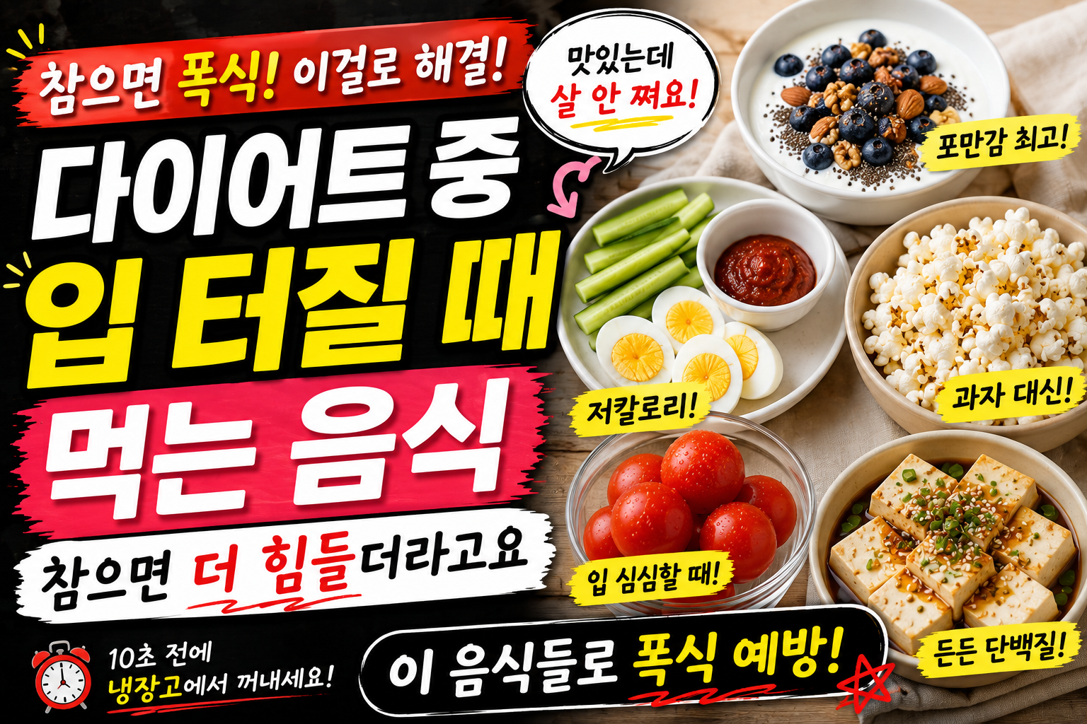 다이어트 중 입 터질 때 먹는 음식, 참으면 더 힘들더라고요