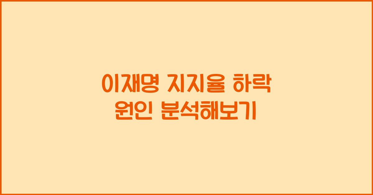 이재명 지지율 하락 원인