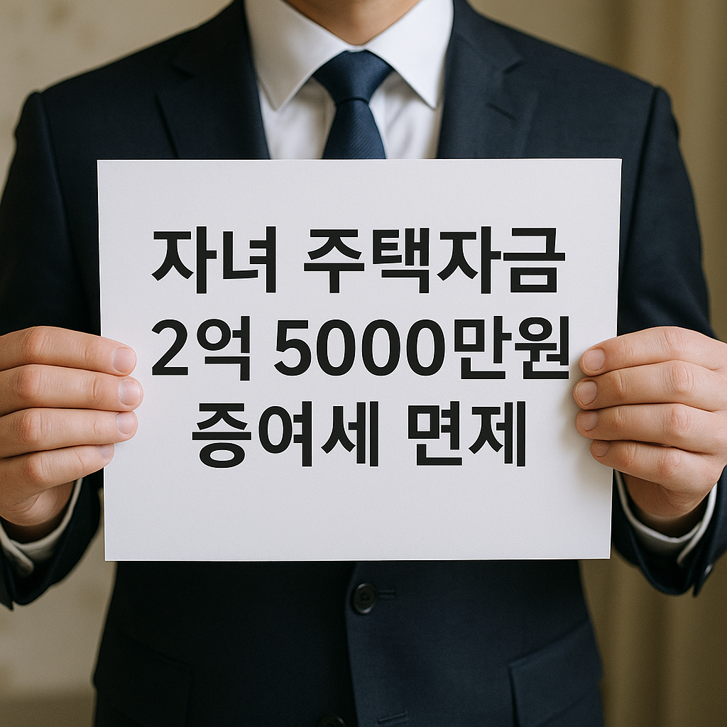 자녀 주택자금 2억5000만원까지 증여세 면제 완벽 가이드