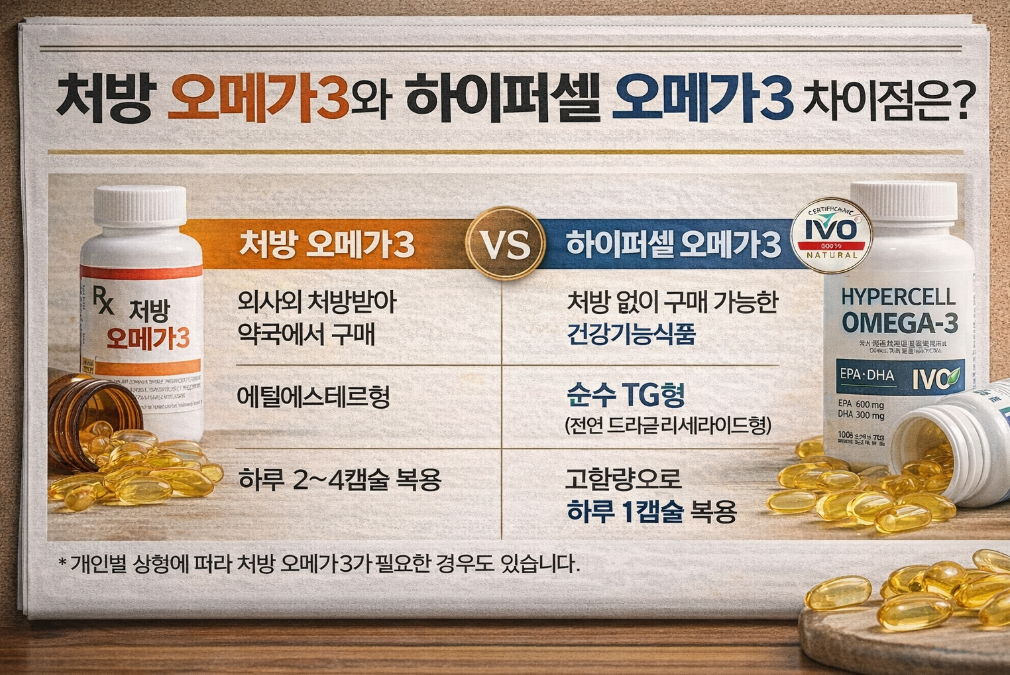 처방 오메가3 vs 하이퍼셀 오메가3, 뭐가 다를까?