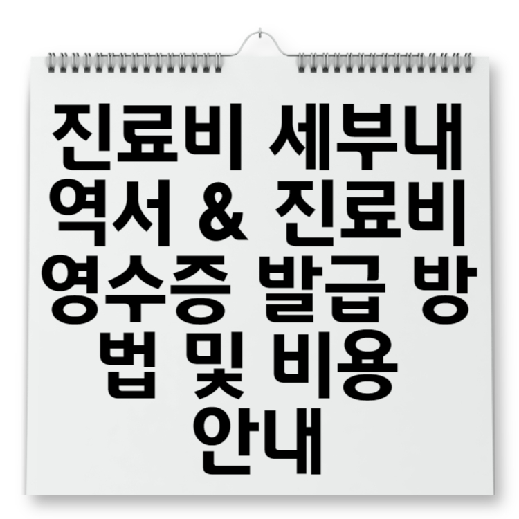 진료비 세부내역서 &amp; 진료비 영수증 발급 방법 및 비용 안내