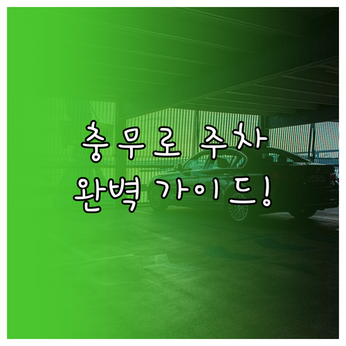 충무로역 나들이 주차 정보 상황별 맞..