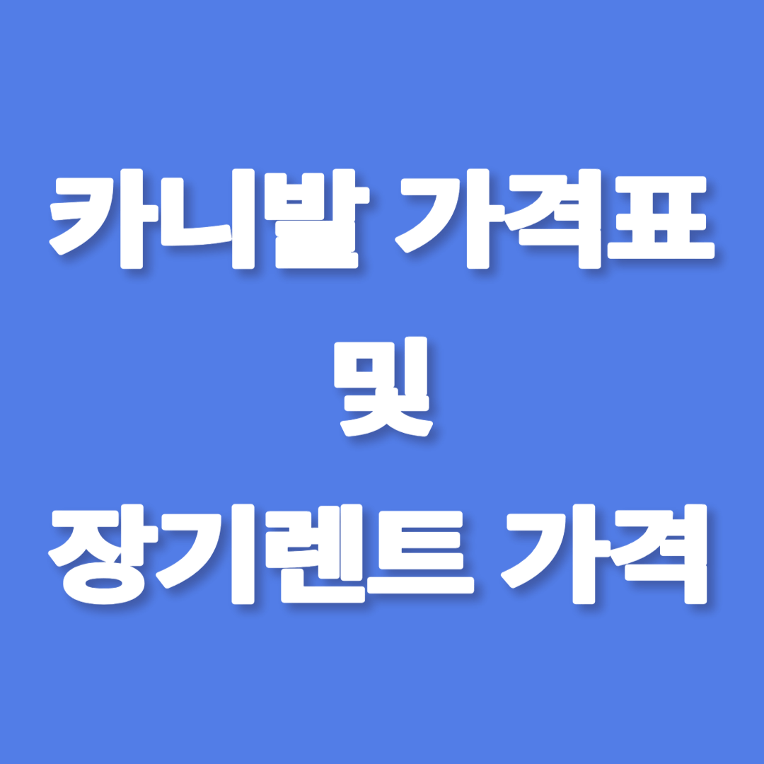 카니발 가격표 및 장기렌트 가격