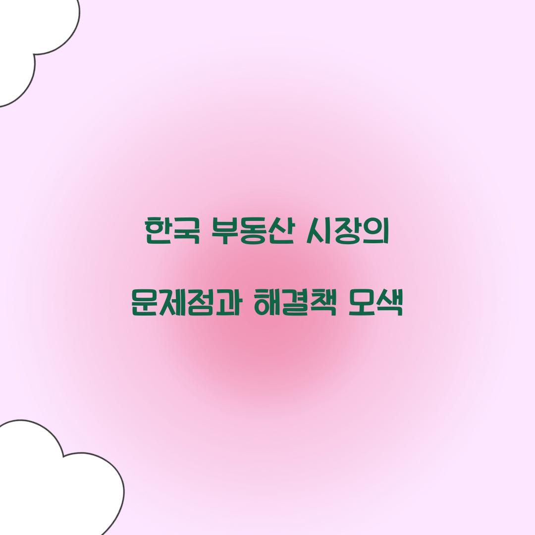 한국 부동산 시장의 문제점