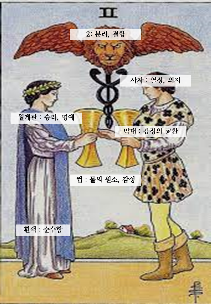 2개의 컵 타로카드
