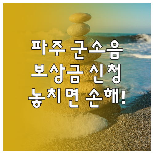 파주 군소음 보상금 신청 기간과 등급..