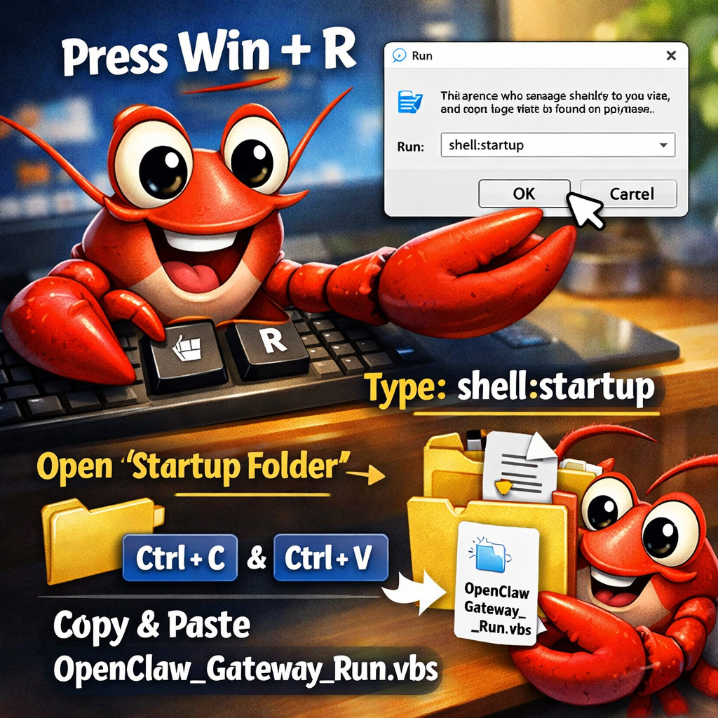 윈도우 11 OpenClaw Gateway 자동 실행 방법 (VBScript)