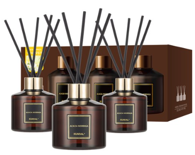쿤달 퍼퓸 디퓨저 200ml 3개 + 섬유스틱 15개 세트, 아카시아모링가향