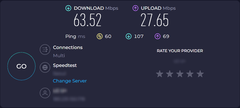 인터넷-속도측정-결과화면