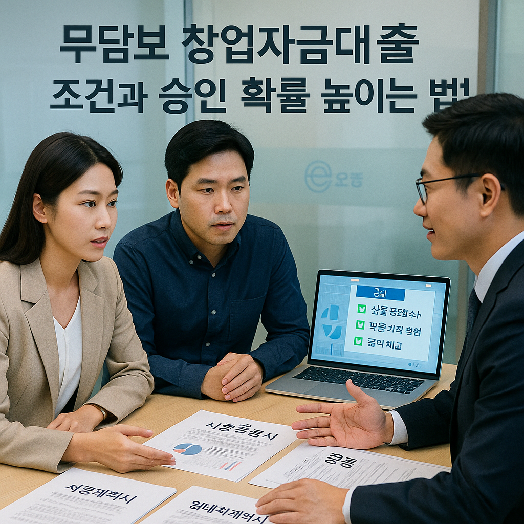 무담보 창업자금대출 조건과 승인 확률 높이는 방법