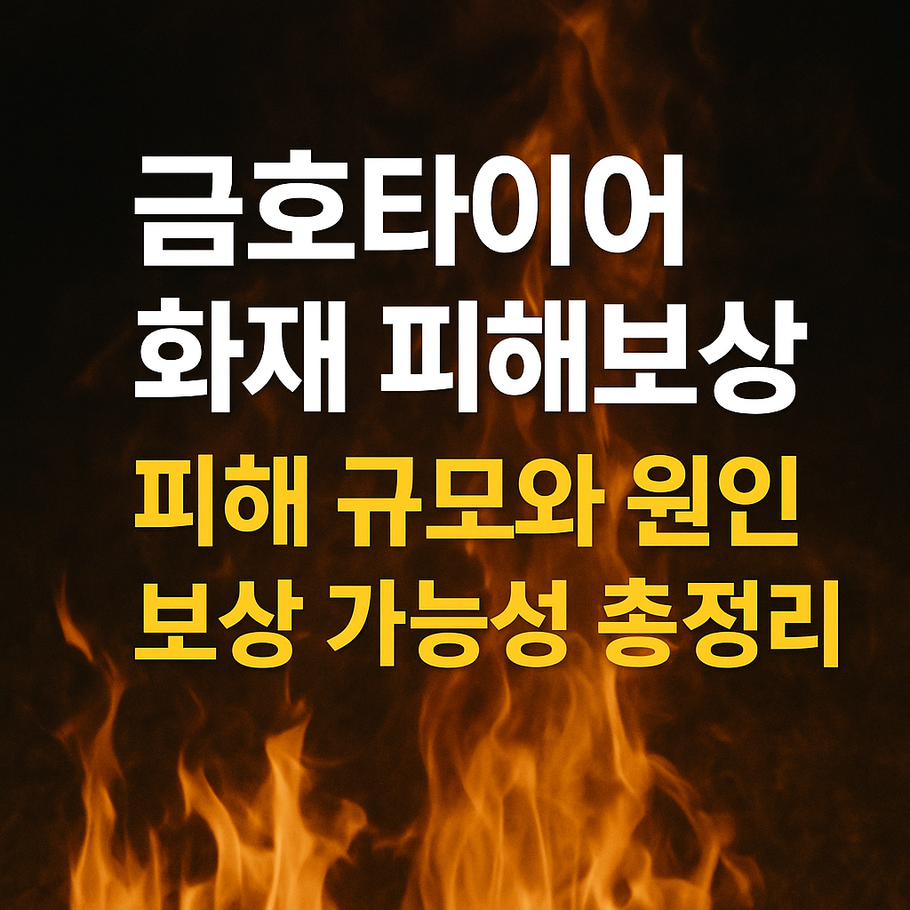금호타이어 화재 피해보상 
피해 규모와 원인 보상 가능성 총정리