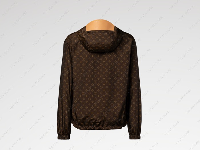 ⁠Louis Vuitton monogram hooded jacket in innovative Silk Tech fabric from the new collection⁠