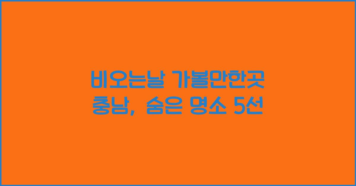 비오는날 가볼만한곳 충남