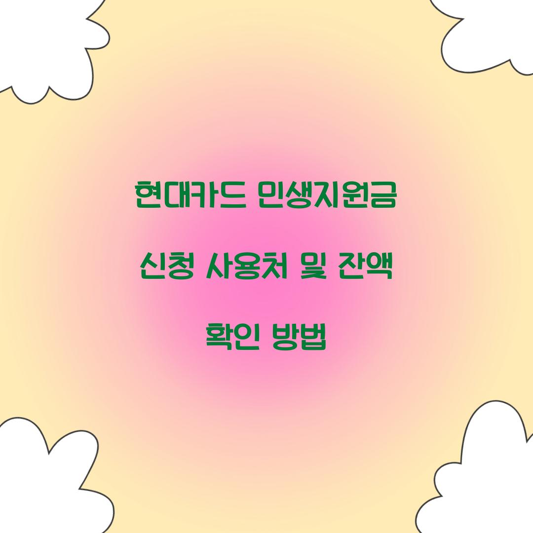 현대카드 민생지원금