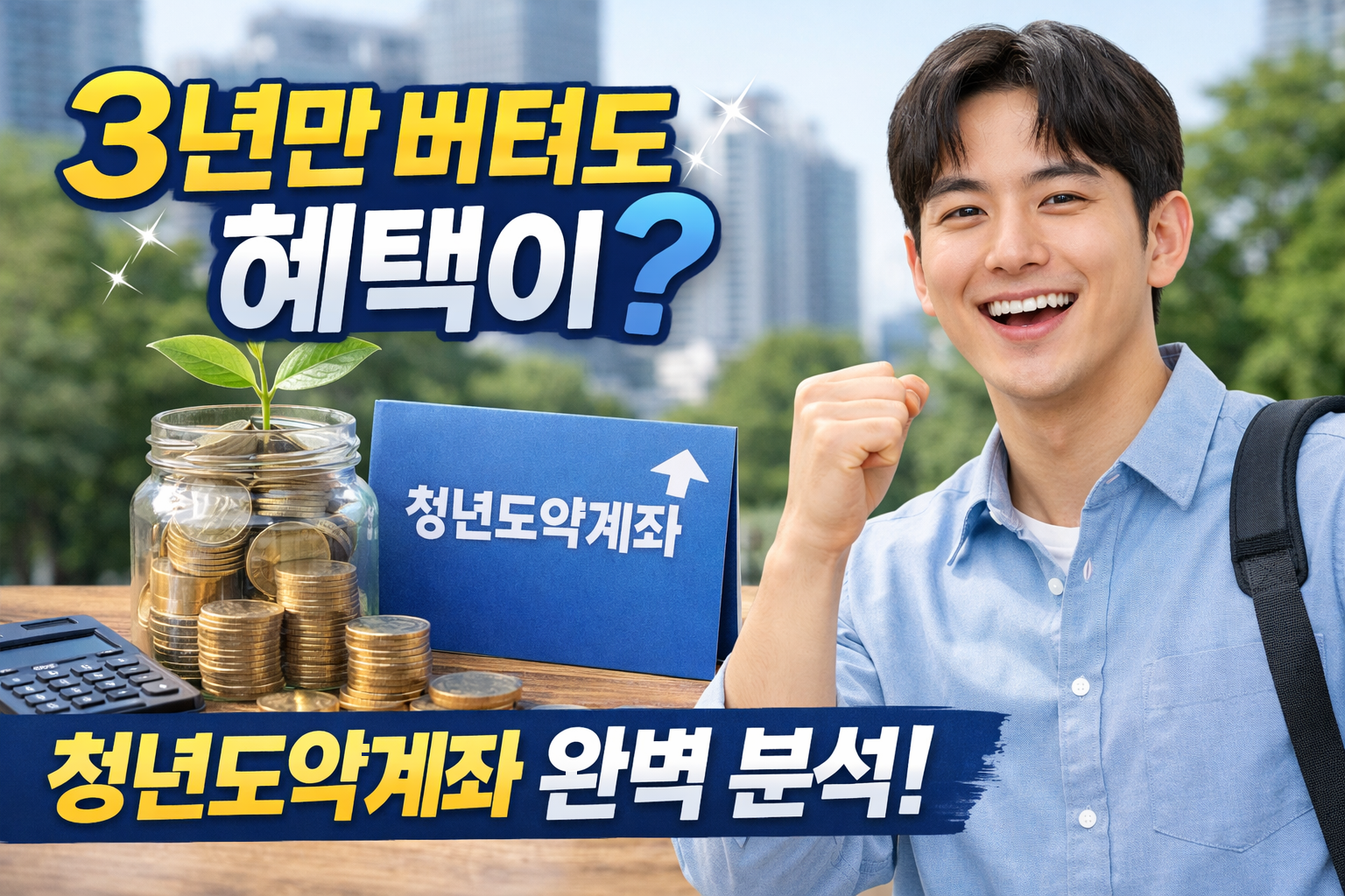 청년도약계좌 3년 유지 비과세 조건과 정부 기여금 60% 지급 구조를 설명하는 청년 금융 정책 썸네일