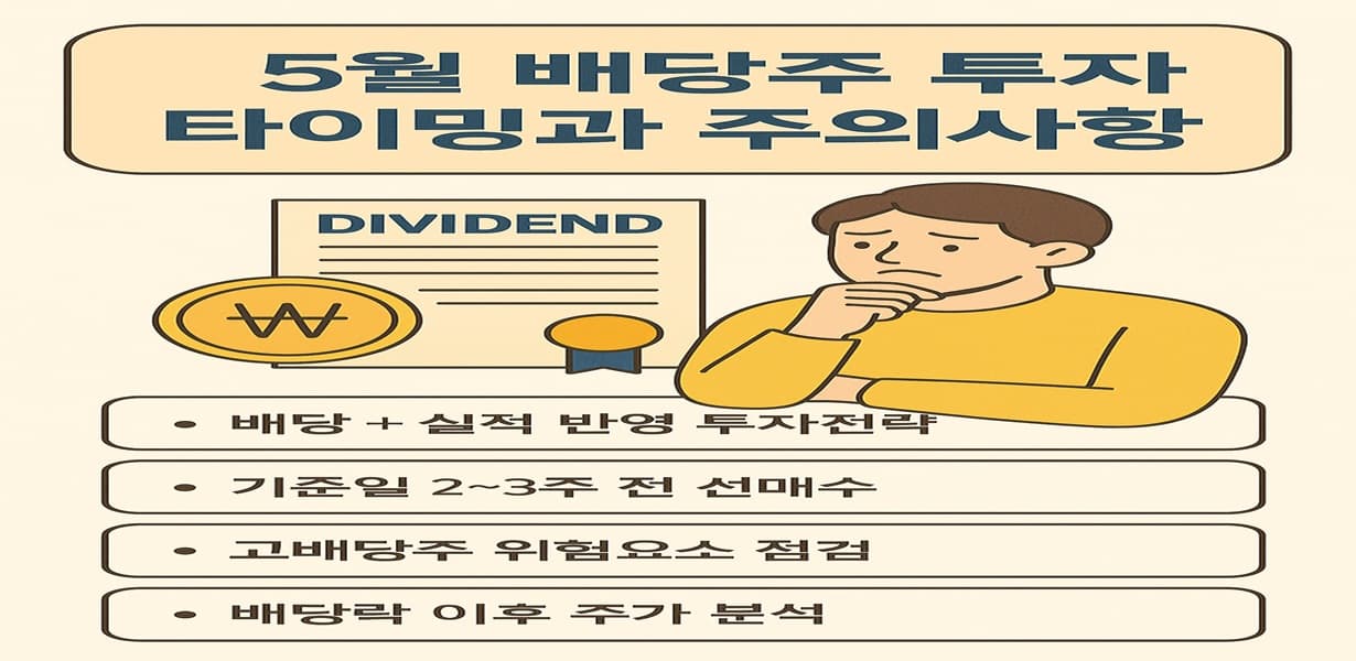 5월 배당주 투자 타이밍과 주의사항을 정리한 인포그래픽 대표 이미지