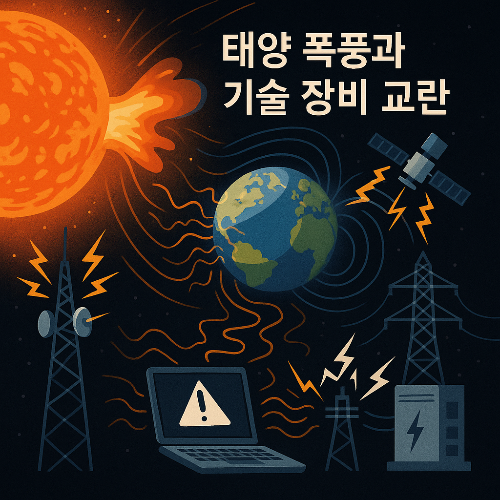 태양 활동 주기와 기술 장비 교란 이미지 사진