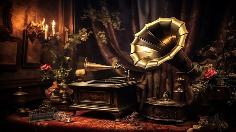 <img src="gramophone-music.jpg" alt="축음기에서 흘러나오는 클래식 음반">