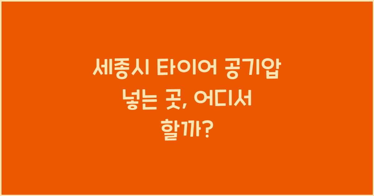 세종시 타이어 공기압 넣는 곳