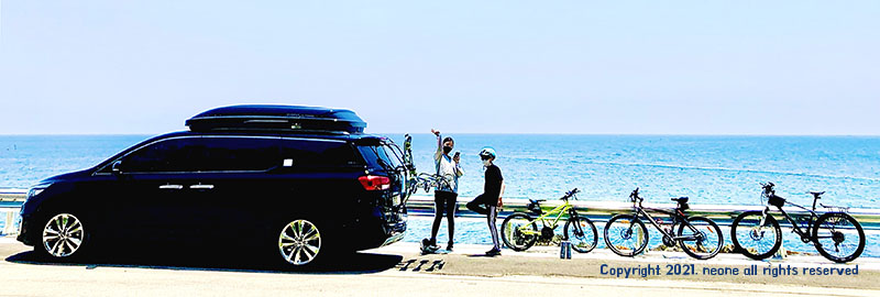 국토종주-강원-중고자전거-자전거3대-두딸-자전거케리어