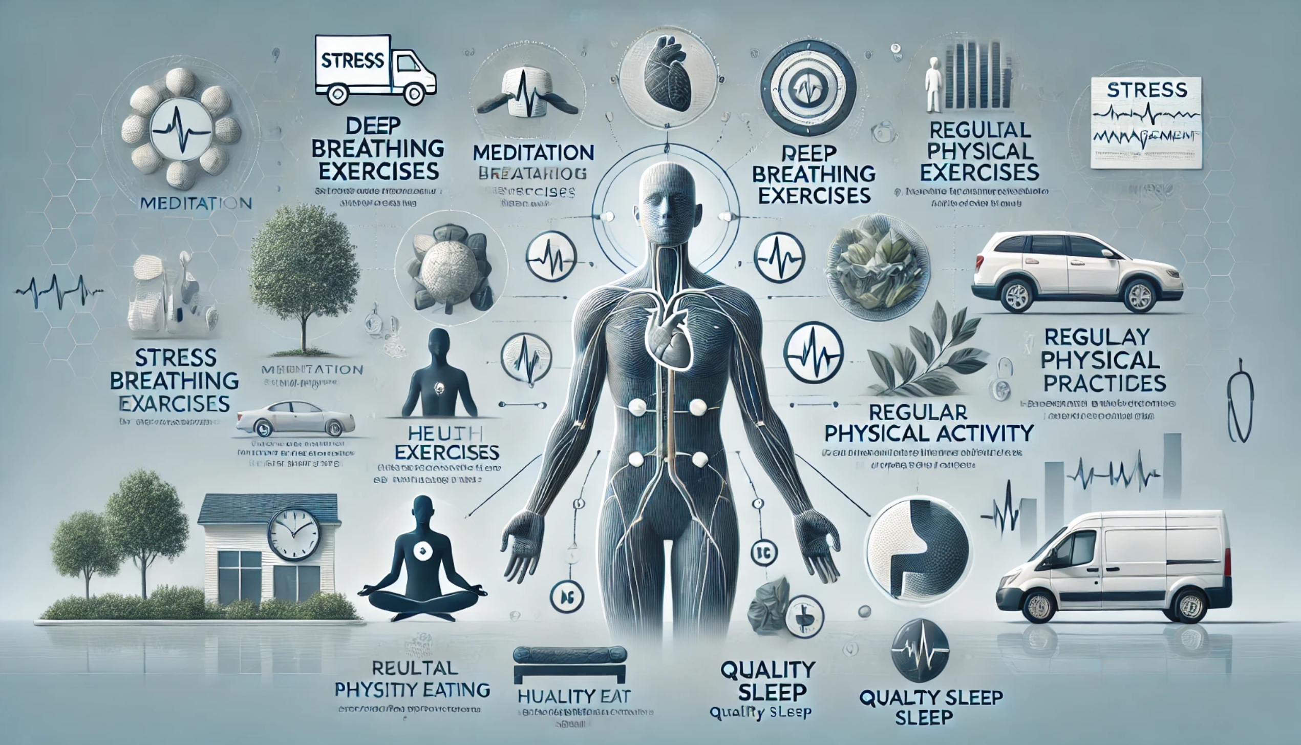 스트레스를 관리하는 방법을 나타낸 사진