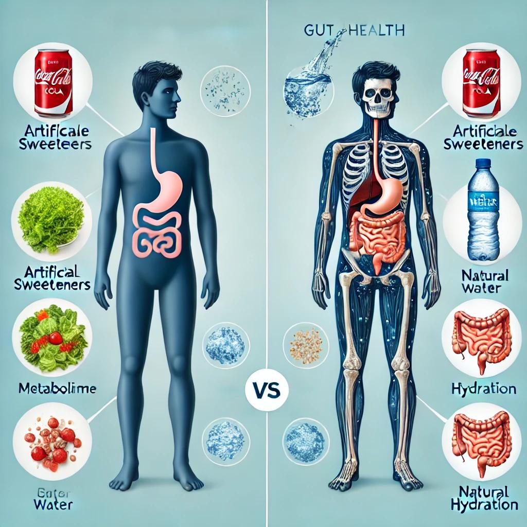 제로콜라와 물이 신체에 미치는 차이점과 영향 비교 이미지