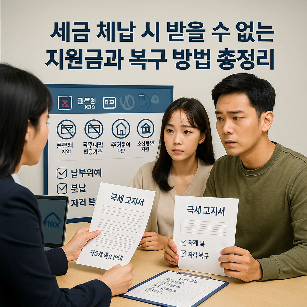 세금 체납 시 받을 수 없는 지원금과 복구 방법 총정리
