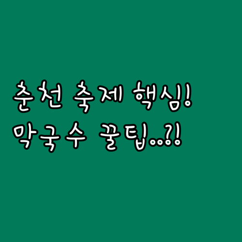 2025년 춘천 막국수 닭갈비 축제 ..
