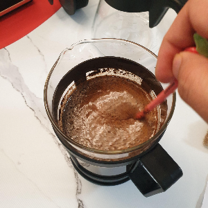 슈퍼소닉 추출 순서__ 커피와 물 저어주기