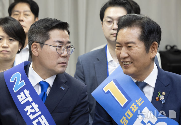 정청래 당대표 경선 첫 승리