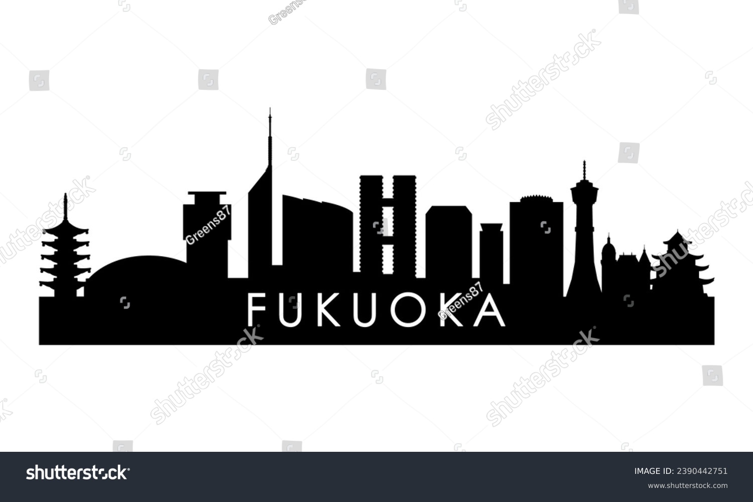 하얀색 바탕의 검은색 도시 그림입니다.