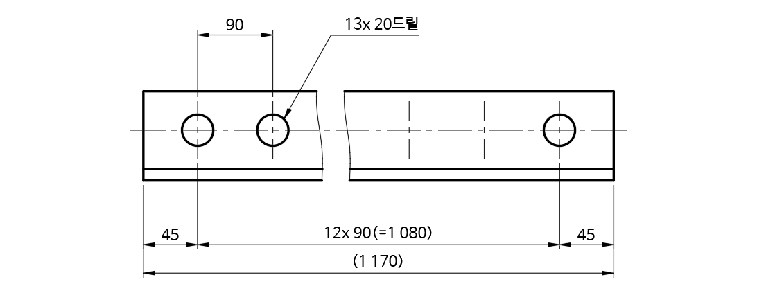 1군의-동일-치수-구멍의-치수-기입